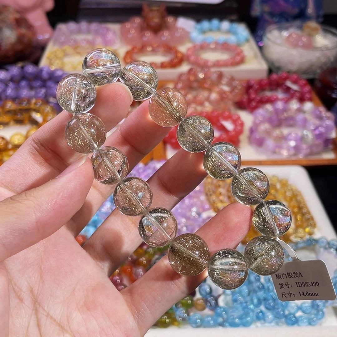 腊***柒未镶嵌手链水晶顺白银发14