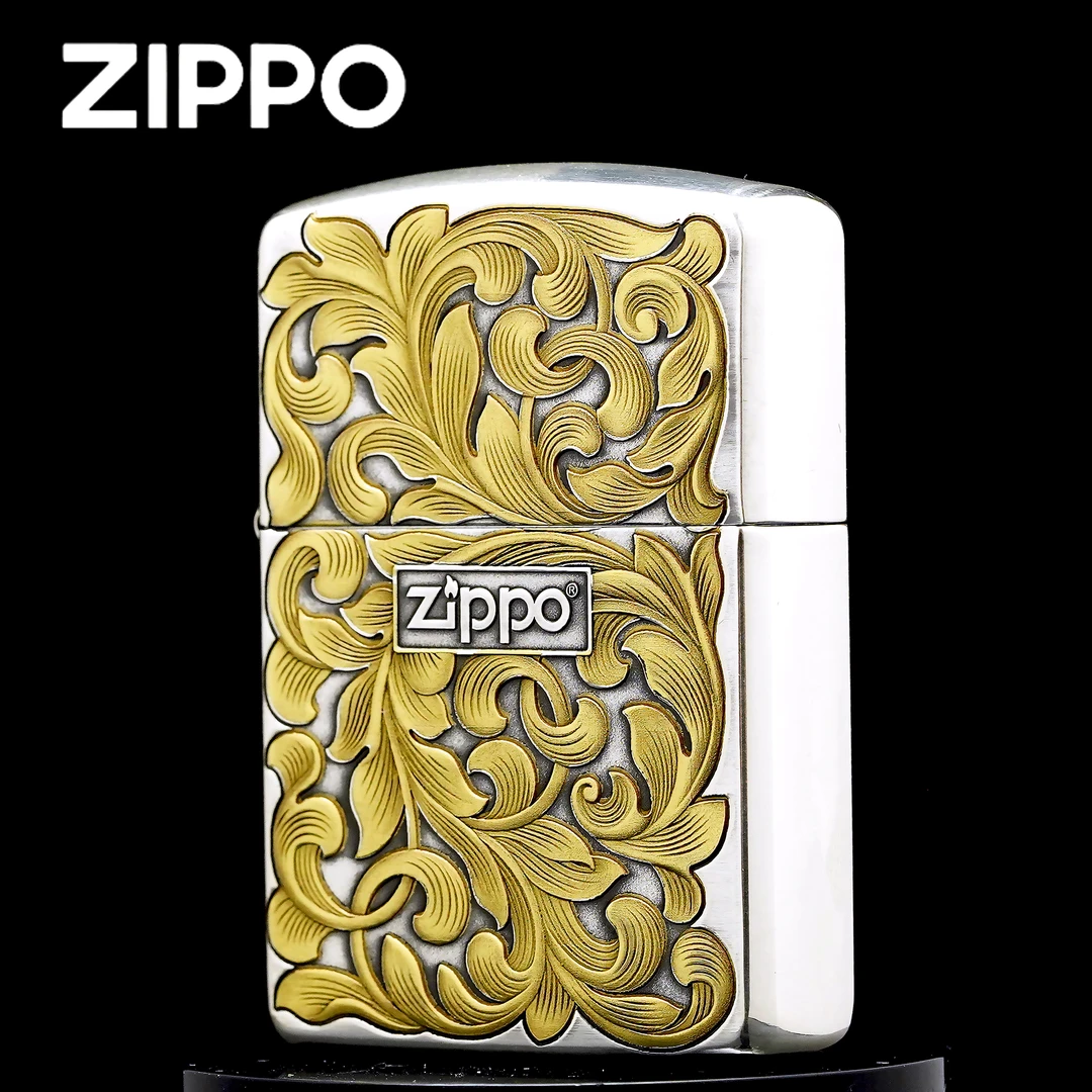 ZIPPO打火机正品/包银鎏金唐草-男士收藏防风DYJ1