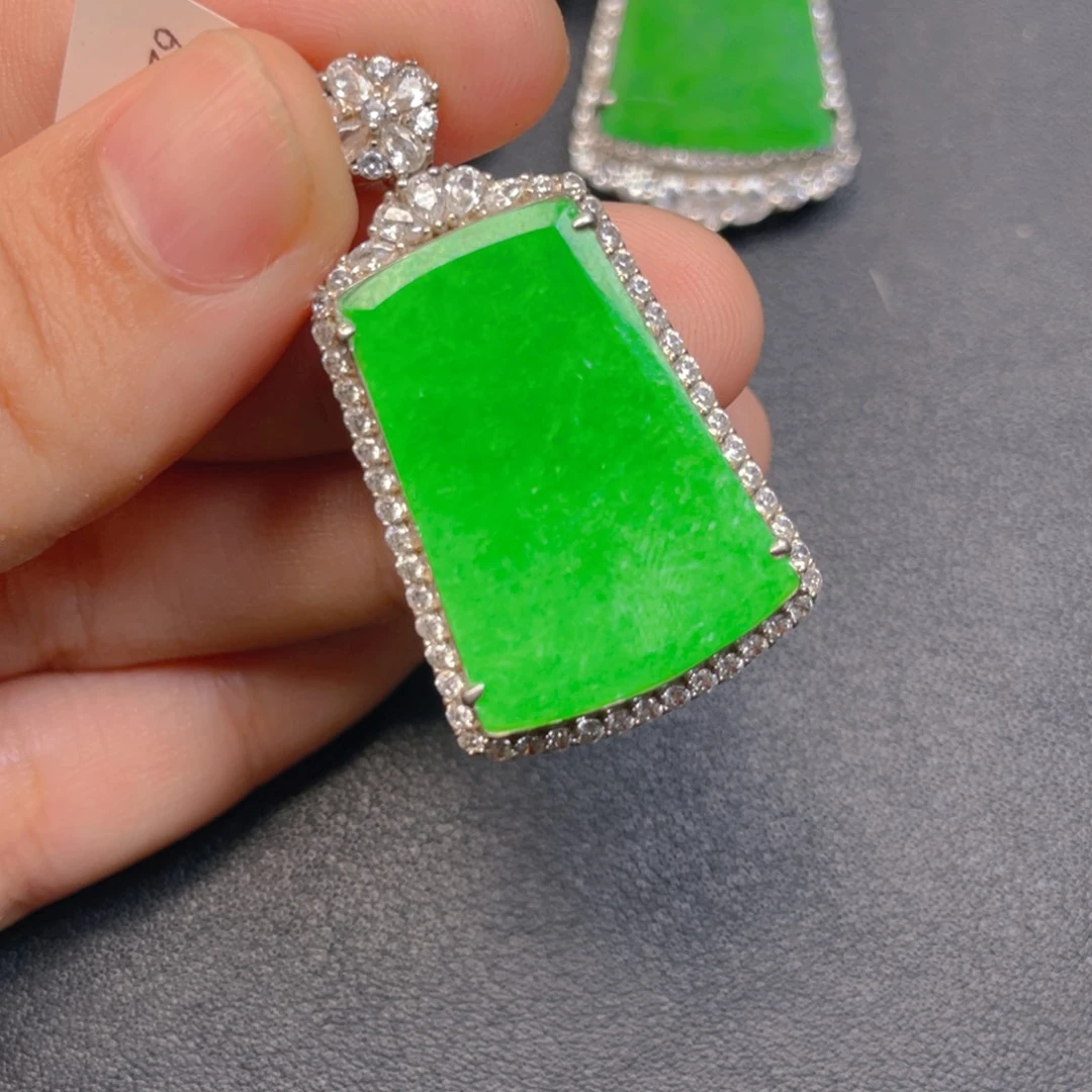 翡翠银S925镶嵌吊坠(不含链)