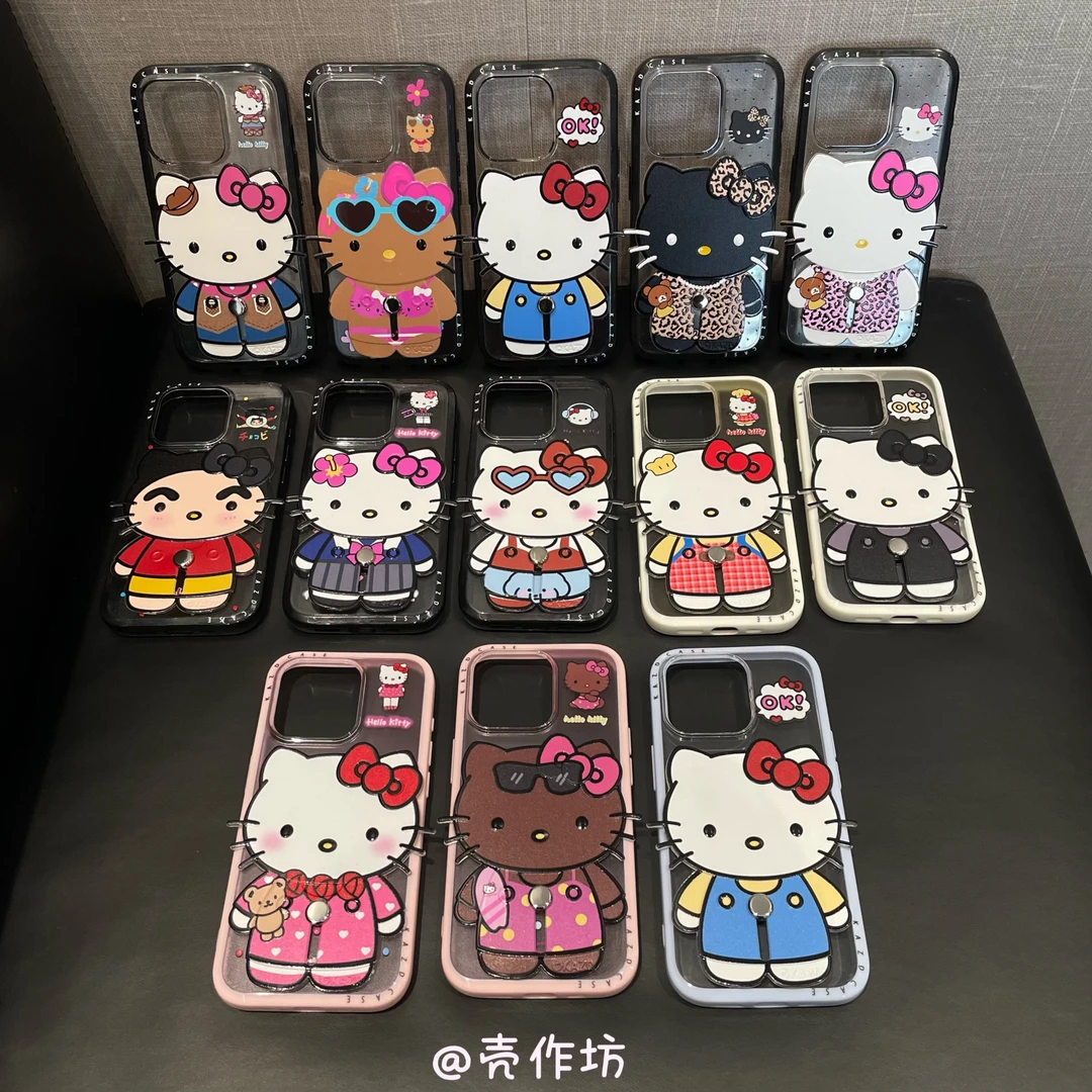可爱制服Kitty可调节腕带支架适用苹果iPhone16/15/14/13手机壳