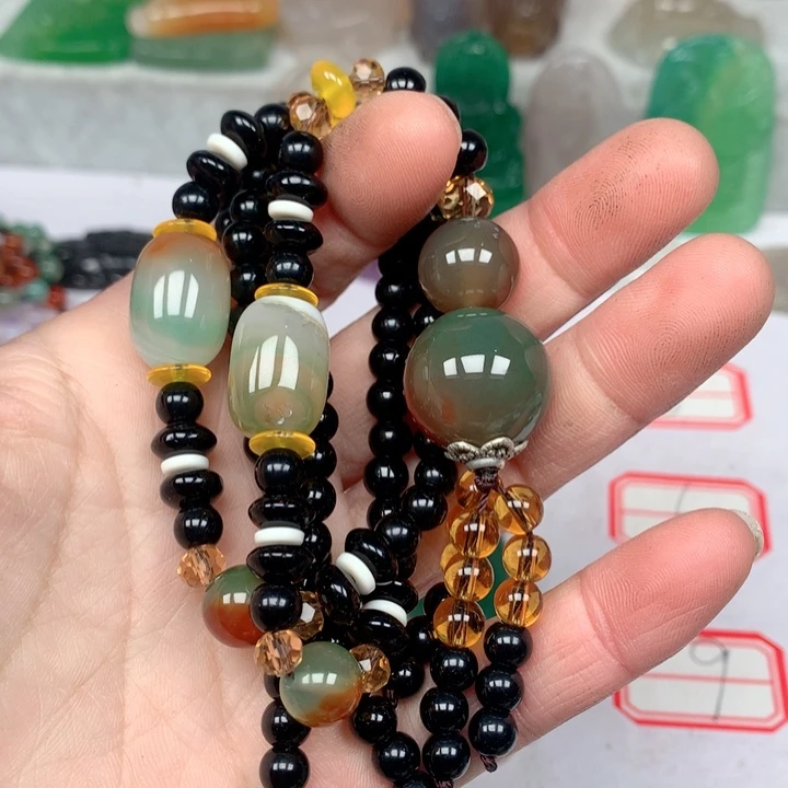 玛瑙/玉髓颈饰未镶嵌蓝****饰