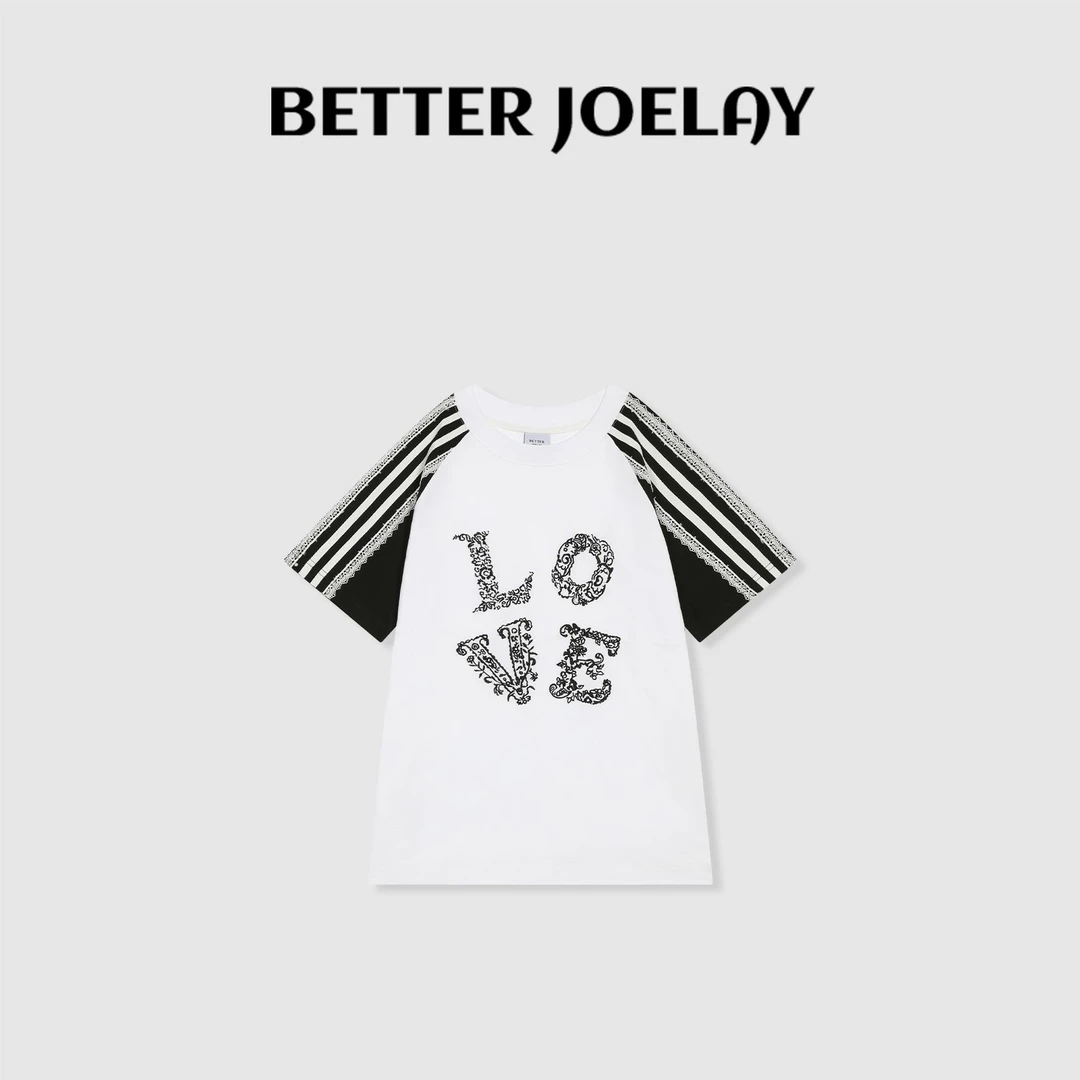 BETTER JOELAY-中版【爱与邂逅】时尚百搭短袖T恤休闲风ZZ3911