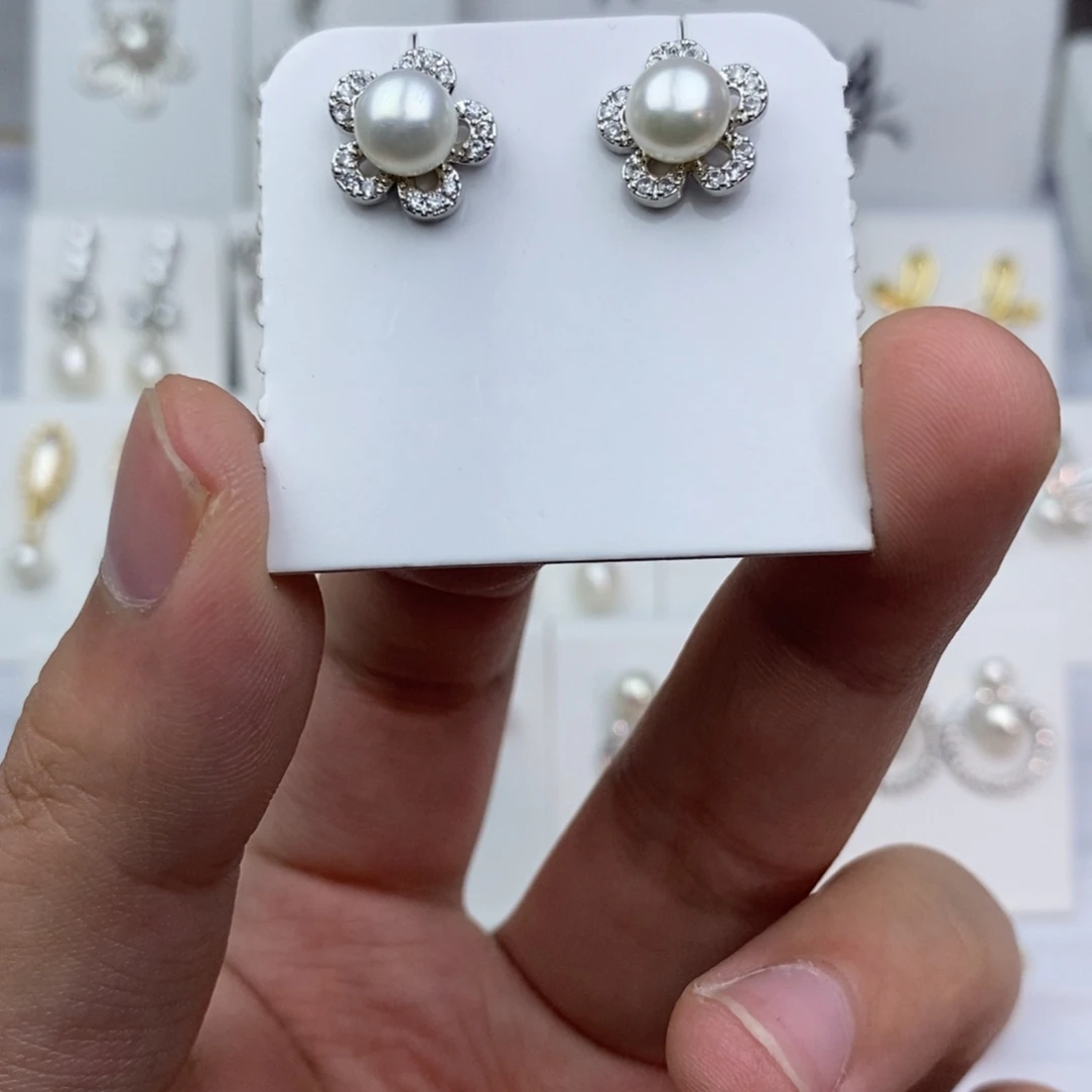耳饰淡水珍珠银S925镶嵌