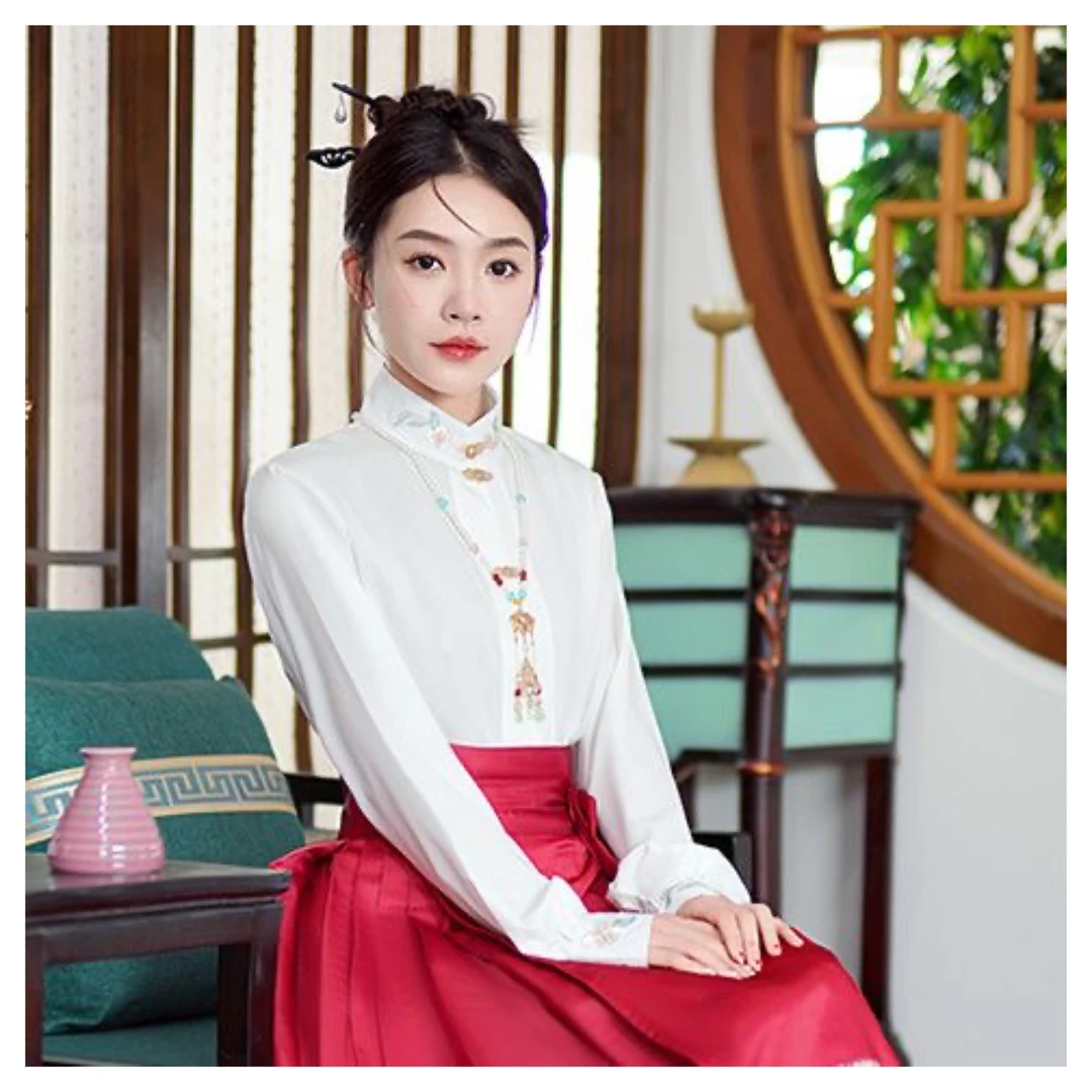 豆蔻十八【加绒衬衣】新中式时尚对襟衬衫搭配马面裙上衣日常衬衫