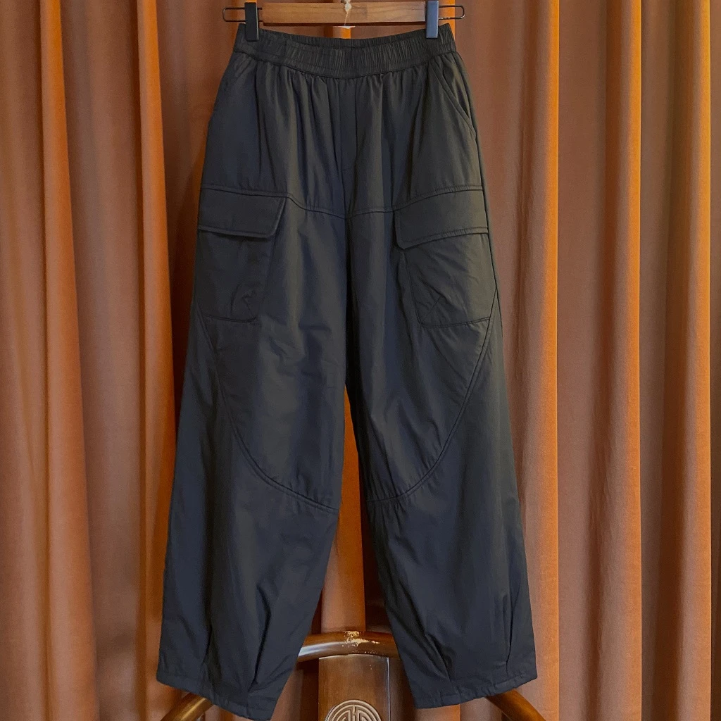 【洛绵】新中式新款休闲时尚百搭提花巨显瘦大气女秋冬季休闲裤