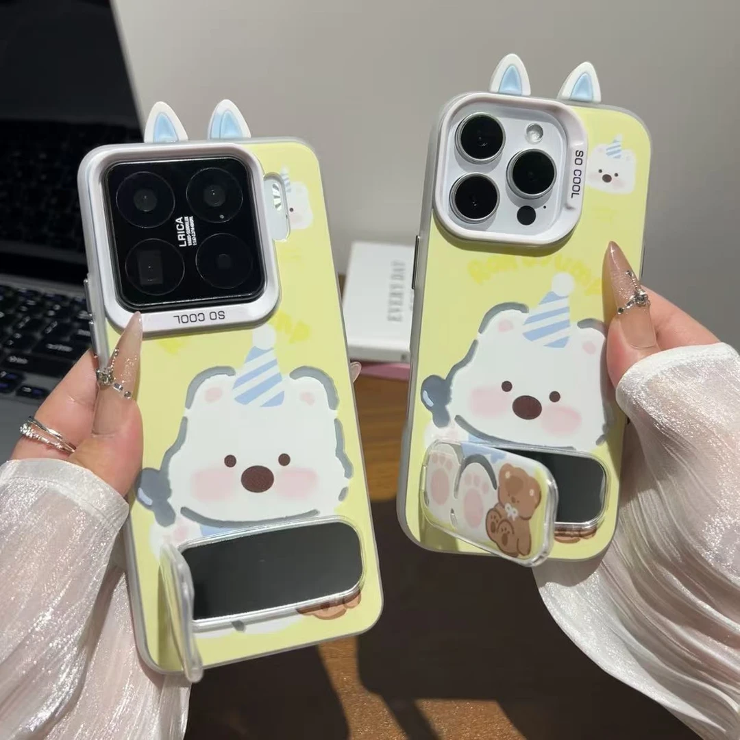 小熊西高地适用苹果16支架手机壳华为一加1314红米k80至尊小米15