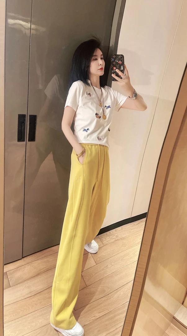 哝NONG-2025春夏新款小狗本色刺绣弯刀休闲长裤CK-QJ01392343