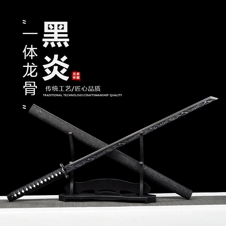 龙泉刀剑弹簧钢锻造唐刀古法淬火未开刃工艺品长款直刀简装唐横刀