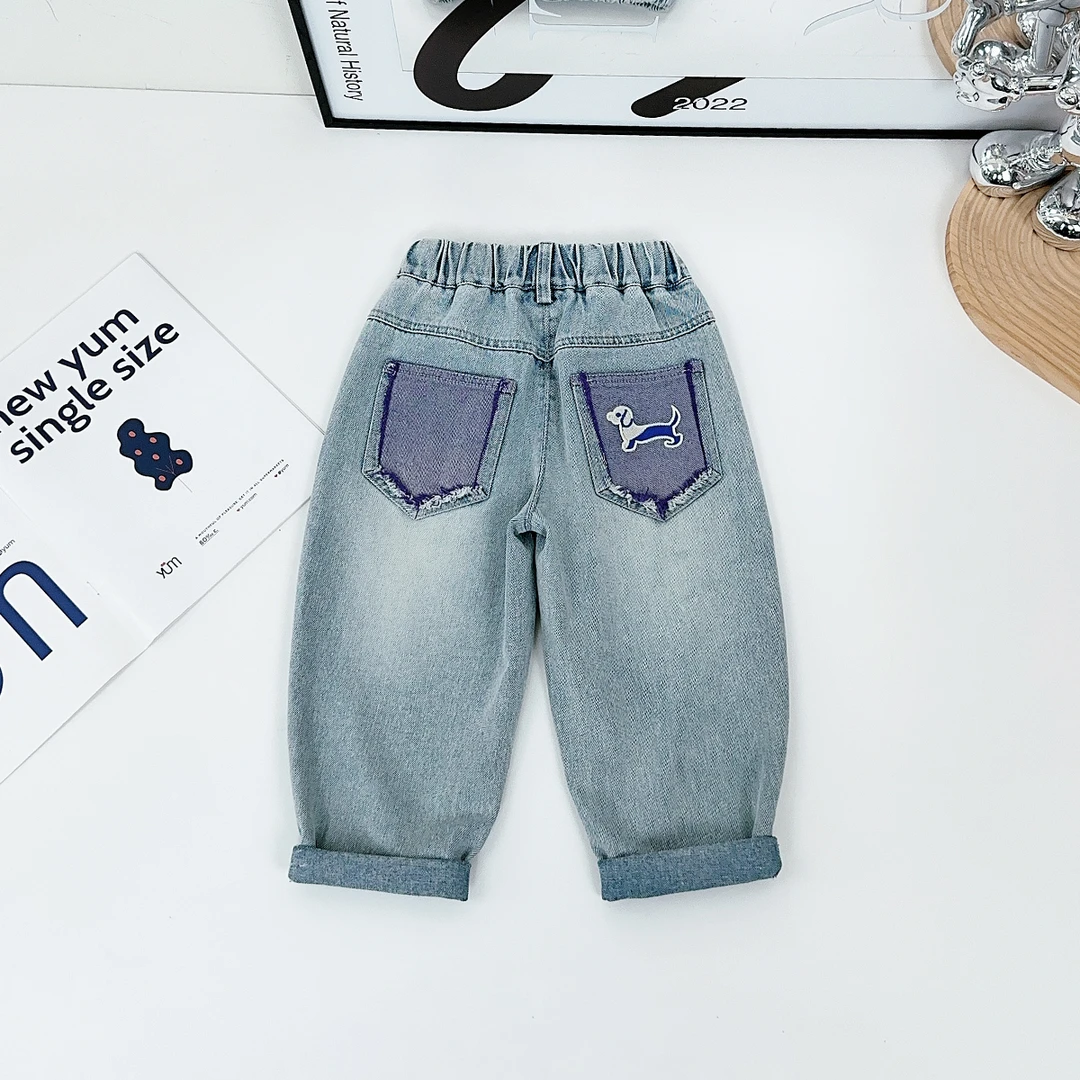 男童裤子春秋款儿童牛仔裤2025新款春装潮 FB25007 悠悠童话童装