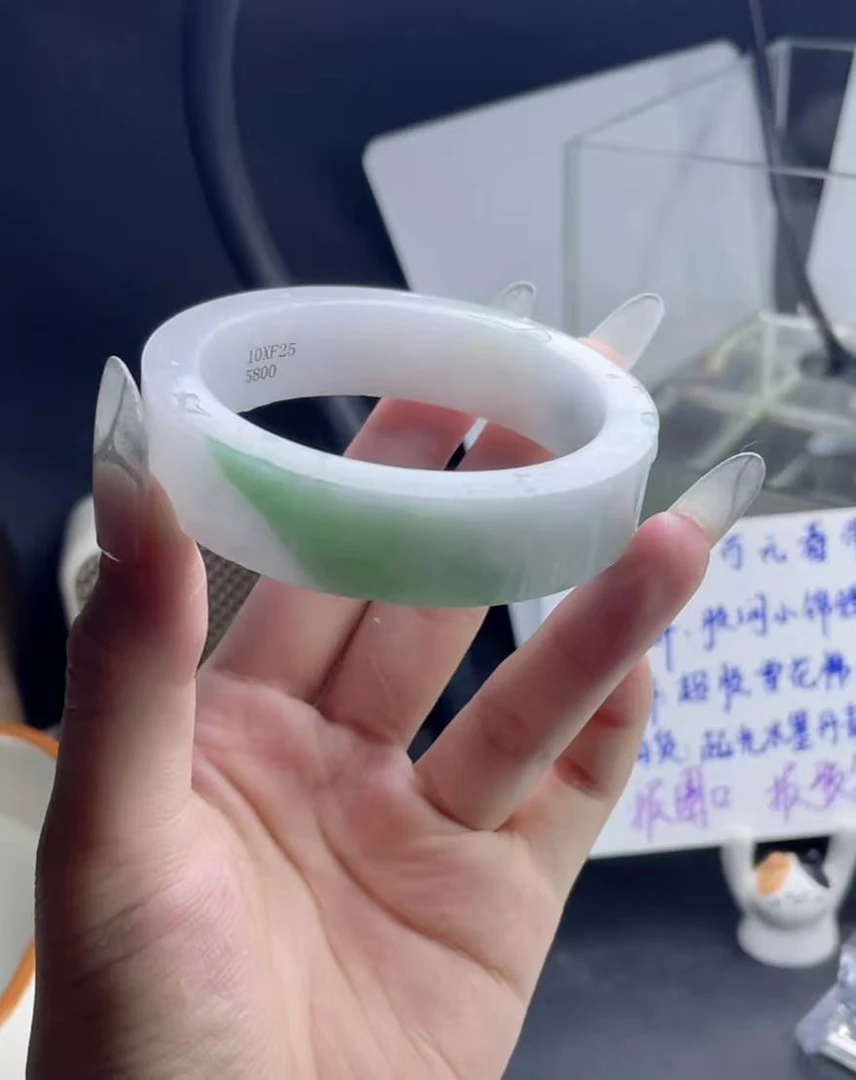 【迪家珠宝】毛胚定制翡翠 白底青（定制不退不换)