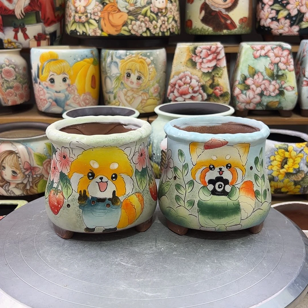 景德镇炫彩手绘口8.5高10