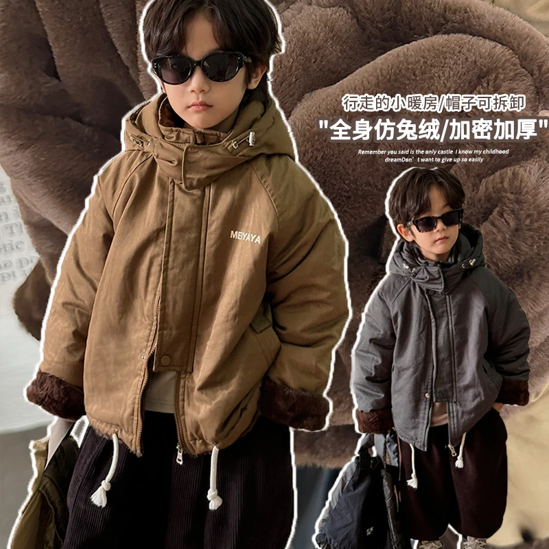 美雅雅《雨茉》韩版儿童短款派克服男童女童WX32连帽外套