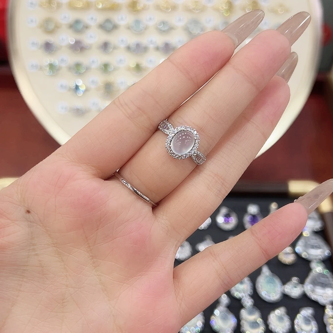 摩***诘烟晶戒指银S925镶嵌