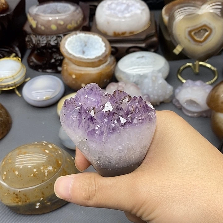 紫晶未镶嵌摆件紫晶