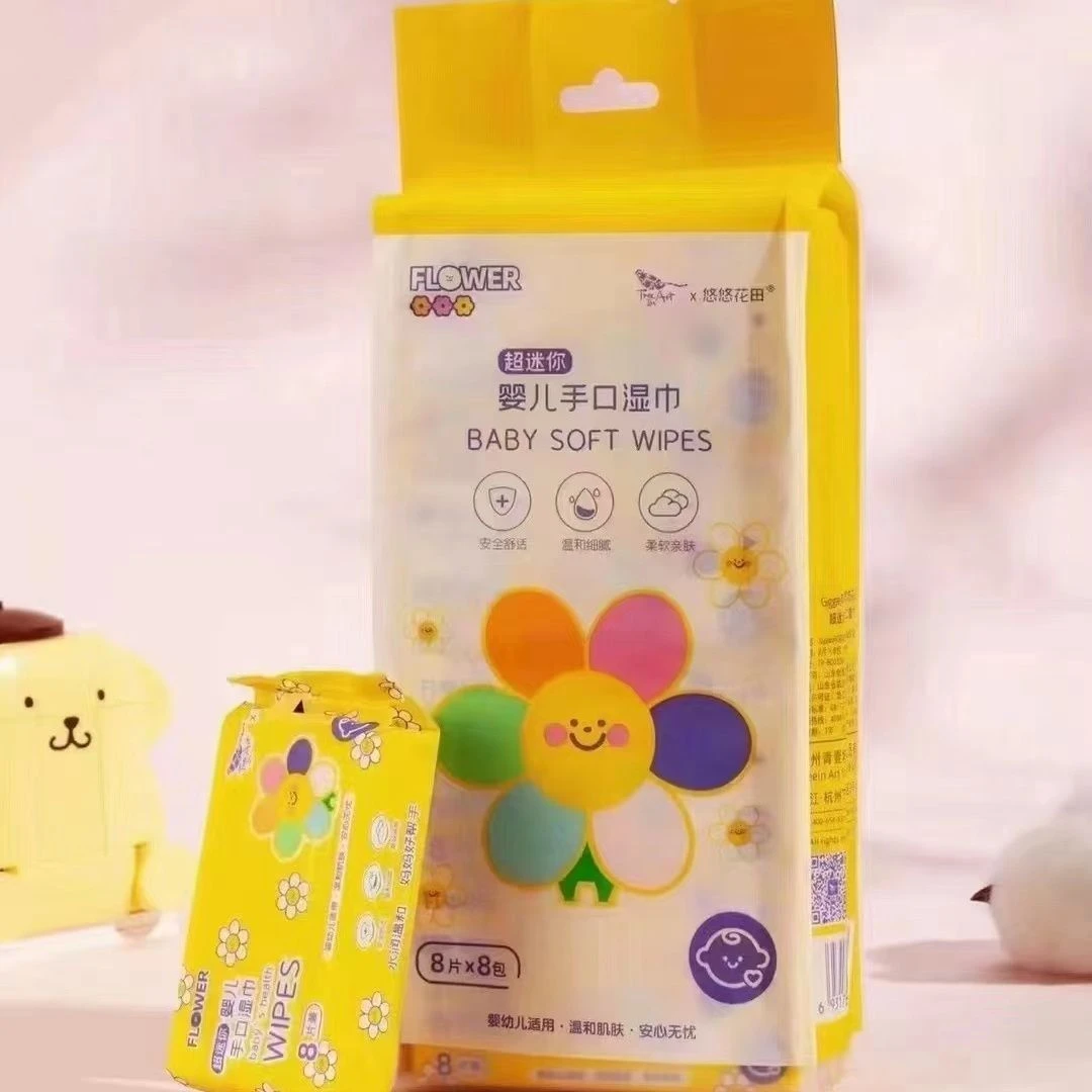 小包装婴幼儿迷你手口湿巾婴儿纯水小包便携式学生随身装清洁便携