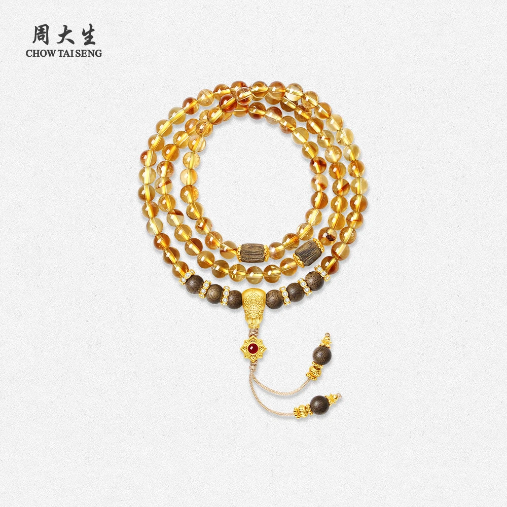 【周大生】慧莲金运水晶手串多圈设计款送老婆礼物 S0W900348CH