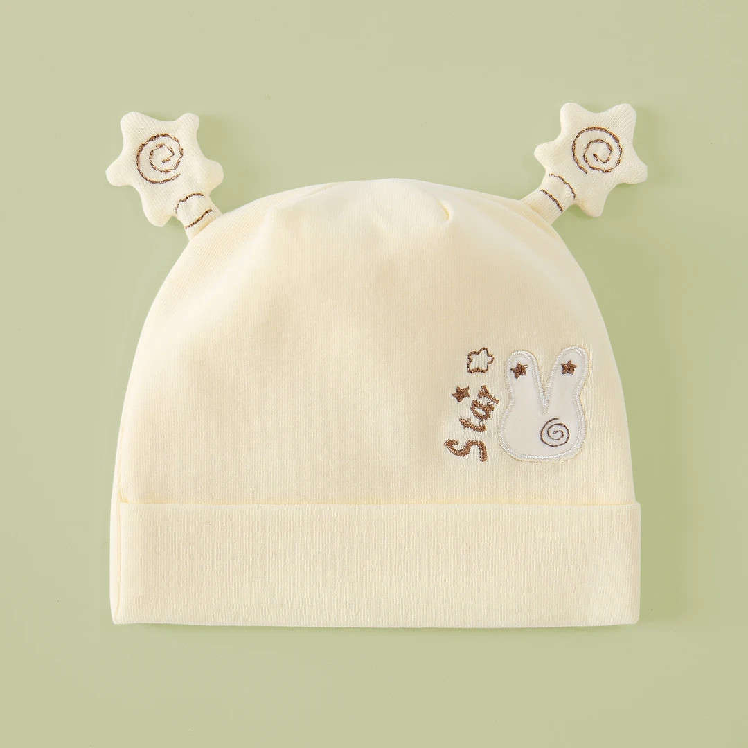 新生婴儿帽子春秋0到3个月护囟门初生男女宝宝胎帽a类纯棉双层厚1