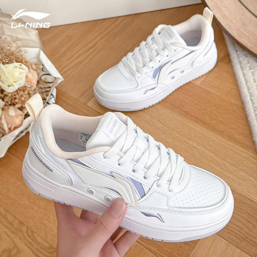 李宁女鞋板鞋2025夏季新款低帮透气运动小众潮鞋休闲鞋百搭小白鞋