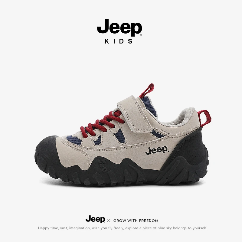jeep儿童运动鞋男童2025秋季新款软底防滑登山鞋休闲女童鞋子春秋