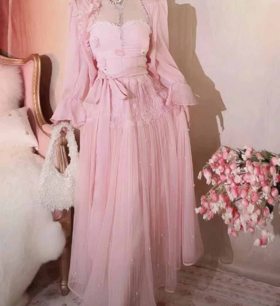 【玫瑰庄园】爆款重工花朵钉珠半身裙