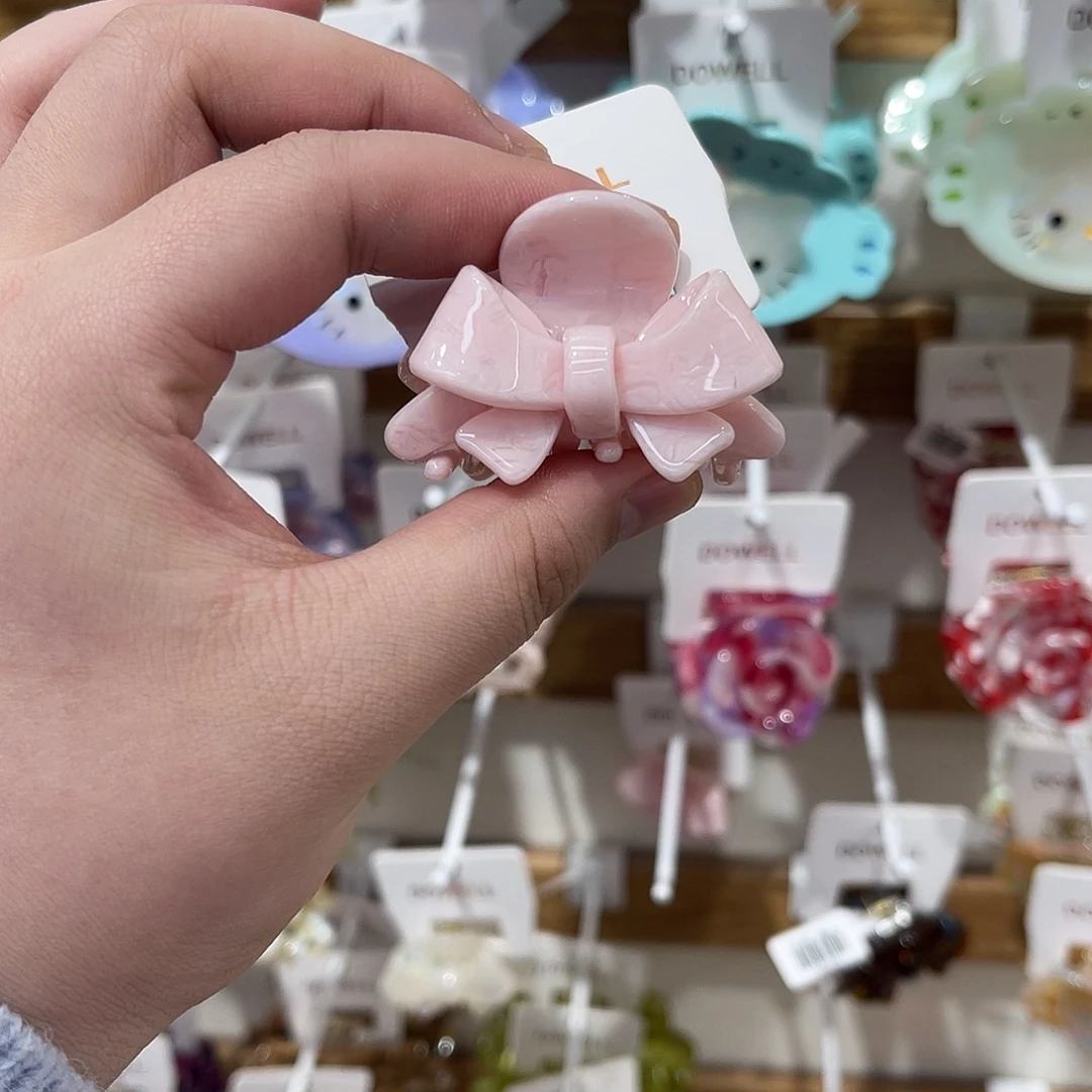 醋酸非金属粉色蝴蝶结半抓