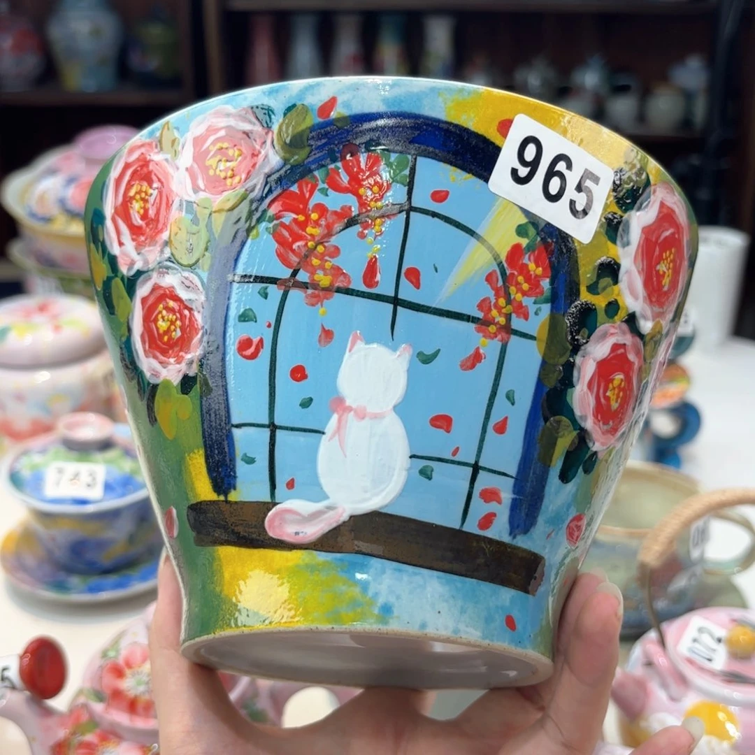 景德镇手绘高温釉下彩陶瓷茶具