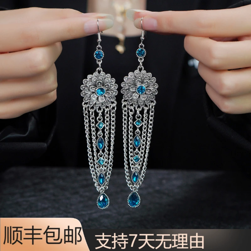 S06【正品】气质长款旅行国风时尚百搭古典民族风高级流苏耳饰