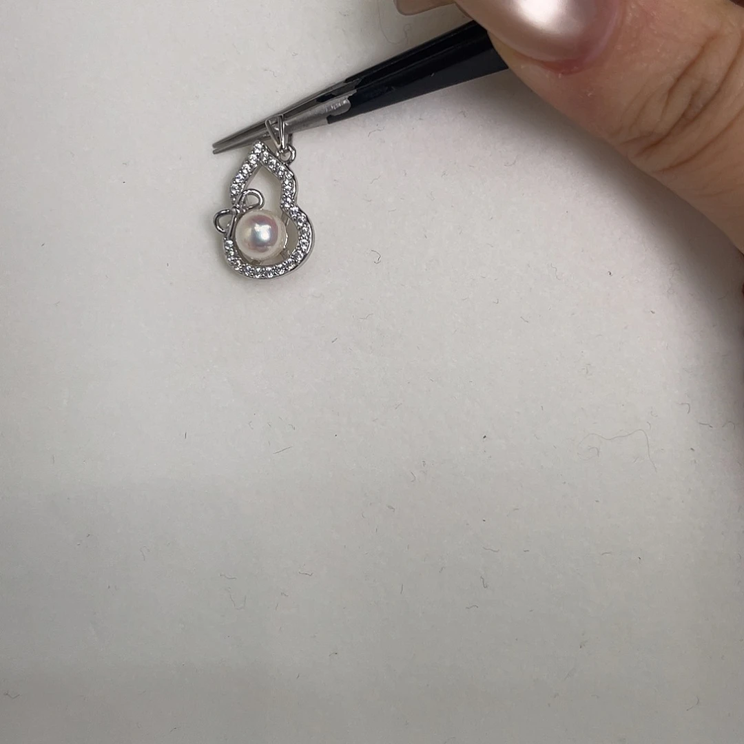 吊坠(不含链)银S925镶嵌海水珍珠