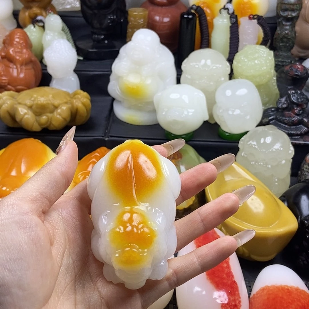 无花朵原石雕刻把件