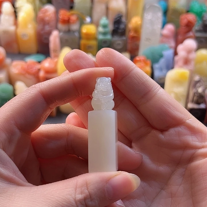 老挝石印石手工定制1.4厘米，老虎，包刻字