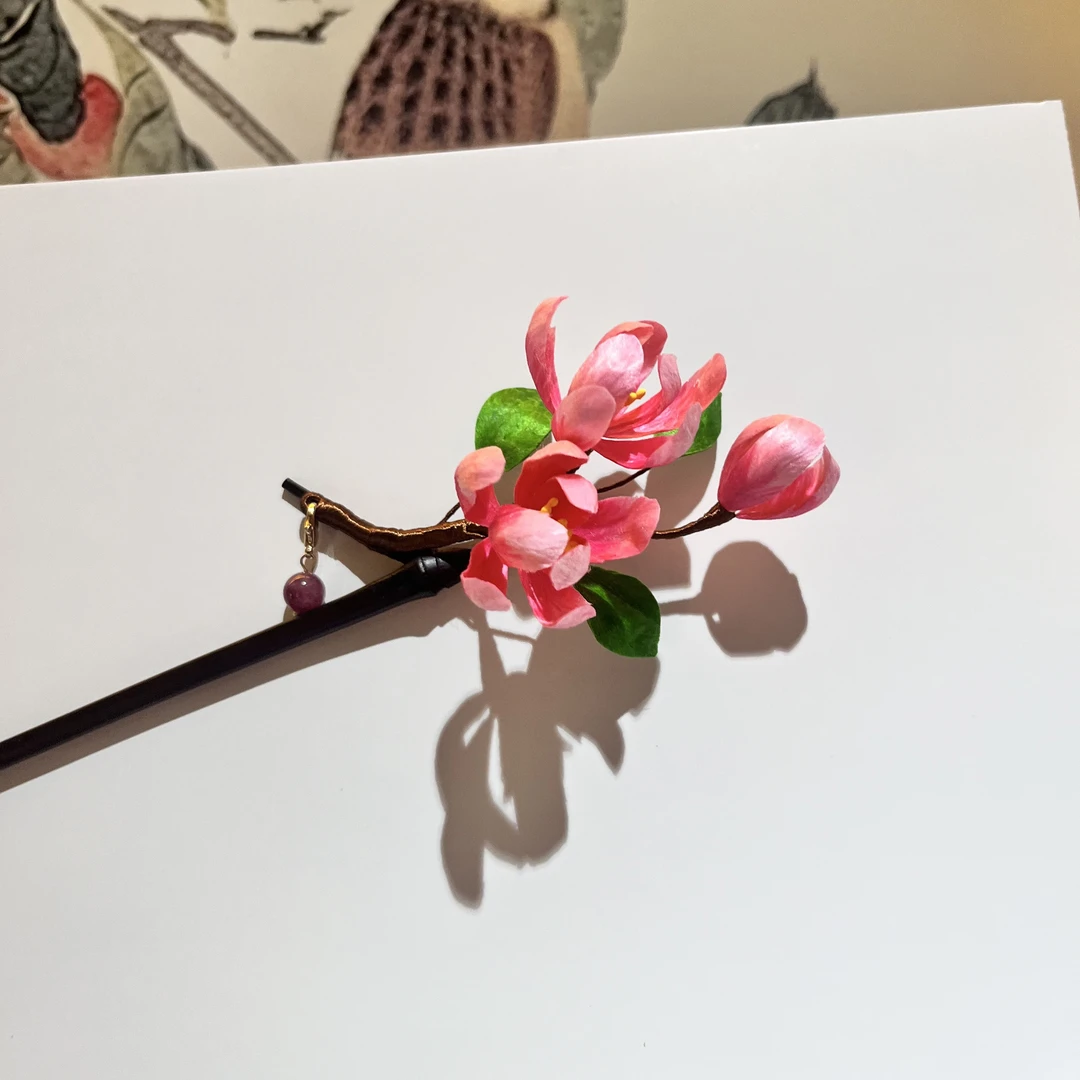 “玉奴娇”非遗绒花发簪汉服配饰古风发饰