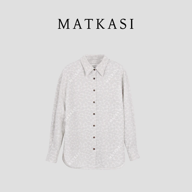 MATKASI 时尚设计感休常休闲百搭舒适感穿搭肌理花纹衬衫