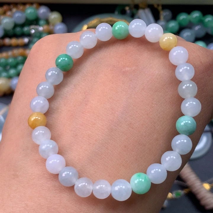 翡翠未镶嵌颈饰卡6 珠串