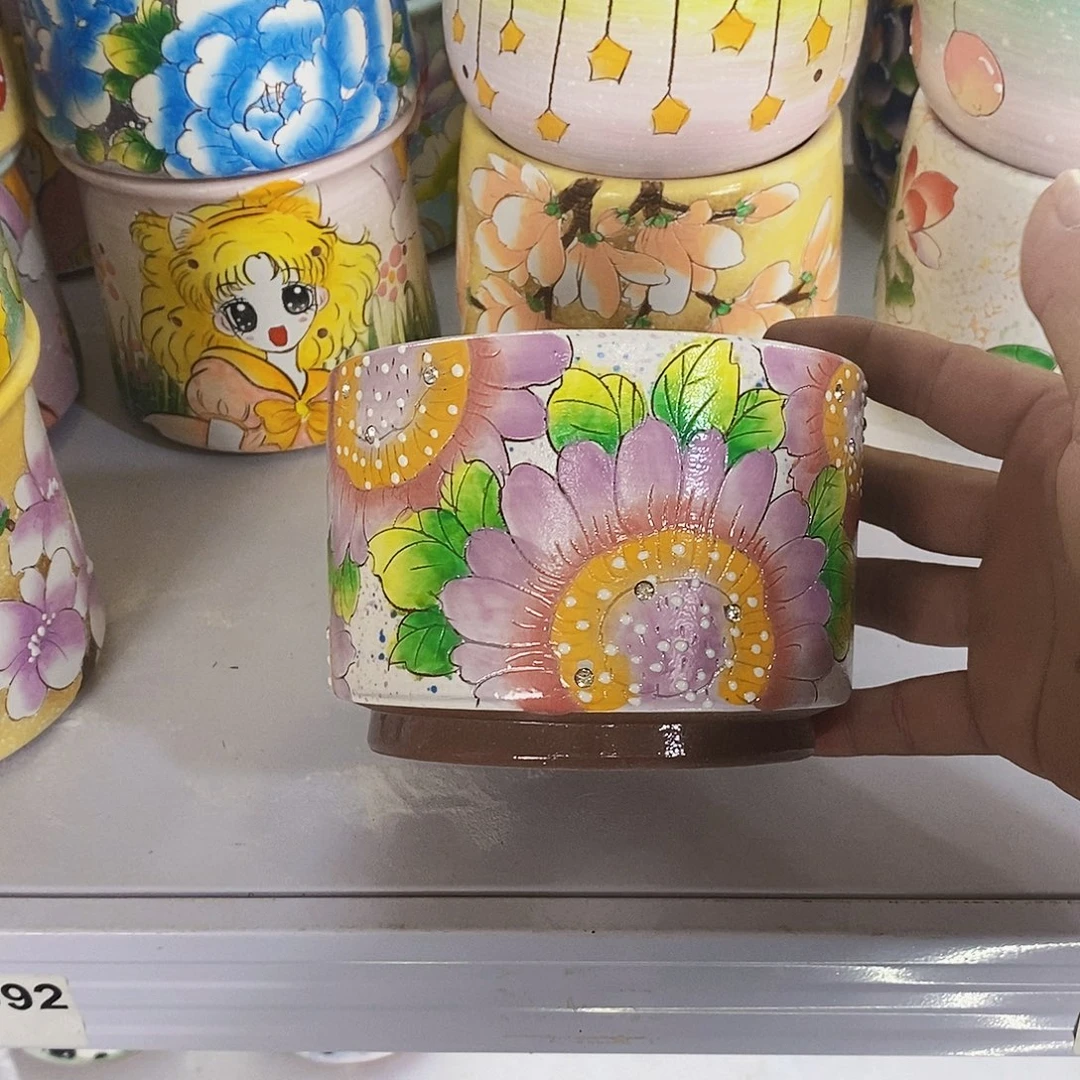 紫砂花盆手绘花盆满28包邮