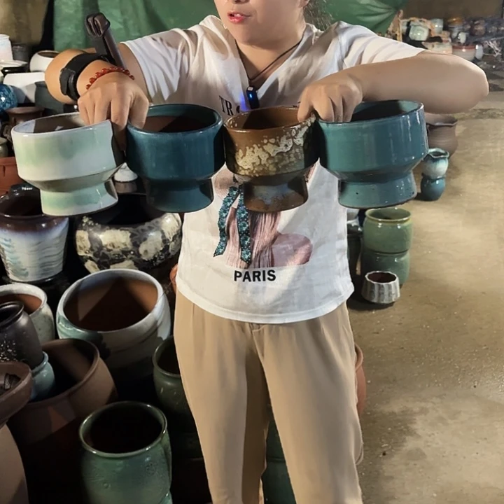 口14高12瑕疵四个盆子。