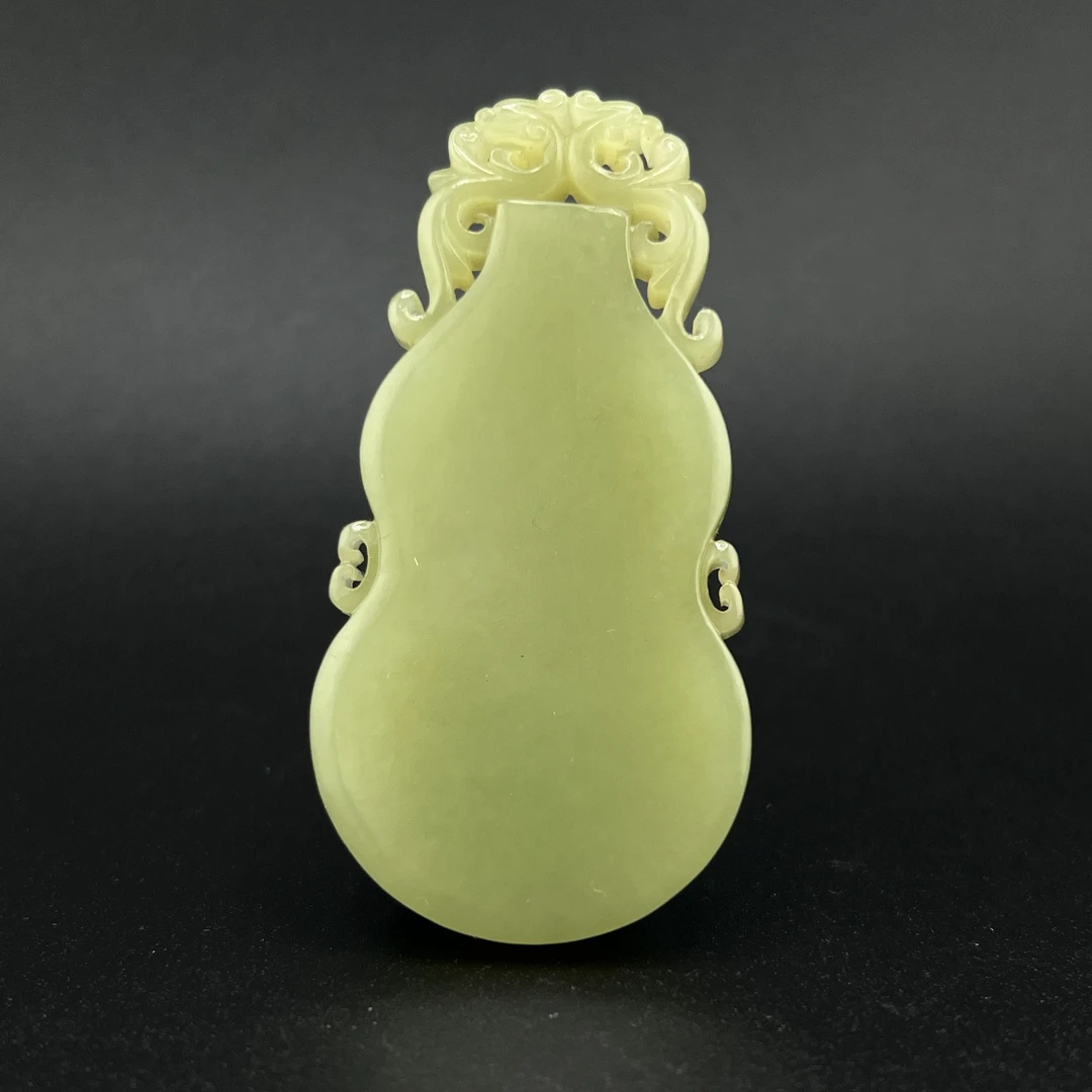 "晚清民国和田黄玉葫芦牌/ DL103040/ 古玩/收藏/德州文物"