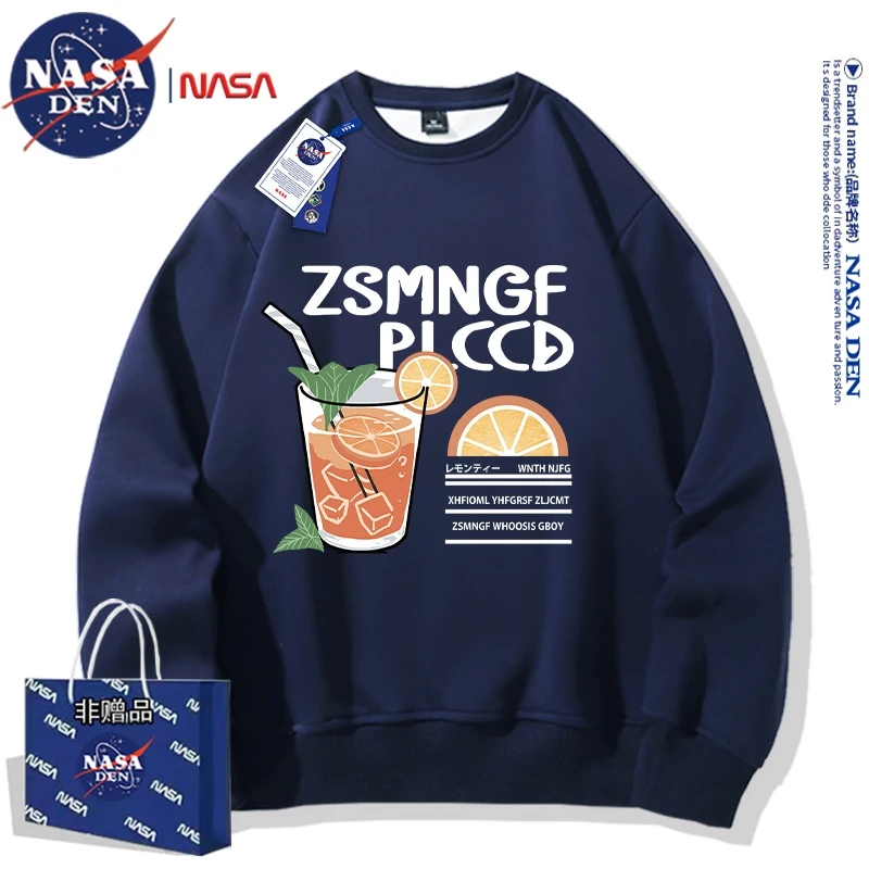 NASA联名百搭圆领卫衣保暖长袖青少年潮流时尚印花宽松男女款秋季