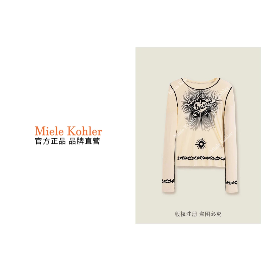 秋冬新款设计感修身显瘦百搭女款长袖T恤MKKQ88549【澳门小源同款】