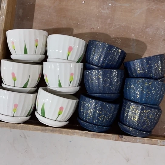 多肉绿植陶瓷花盆9:9包邮，有孔