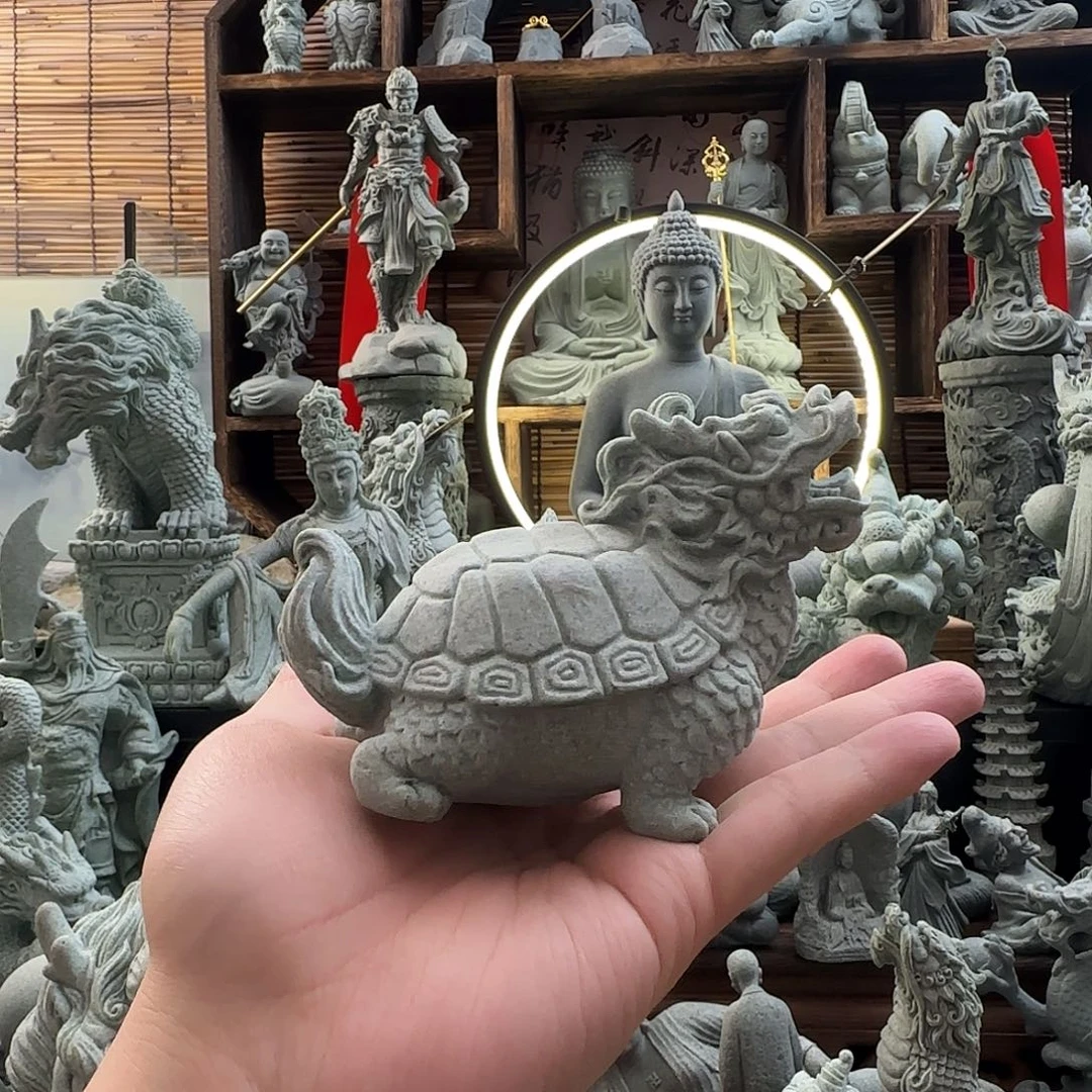 石材龟壳龙龟一只青砂石