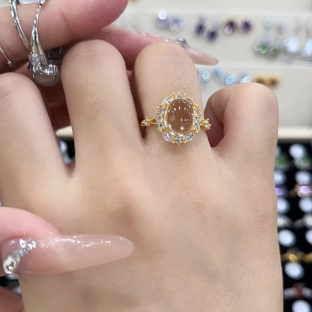 想***呢银S925镶嵌戒指黄晶