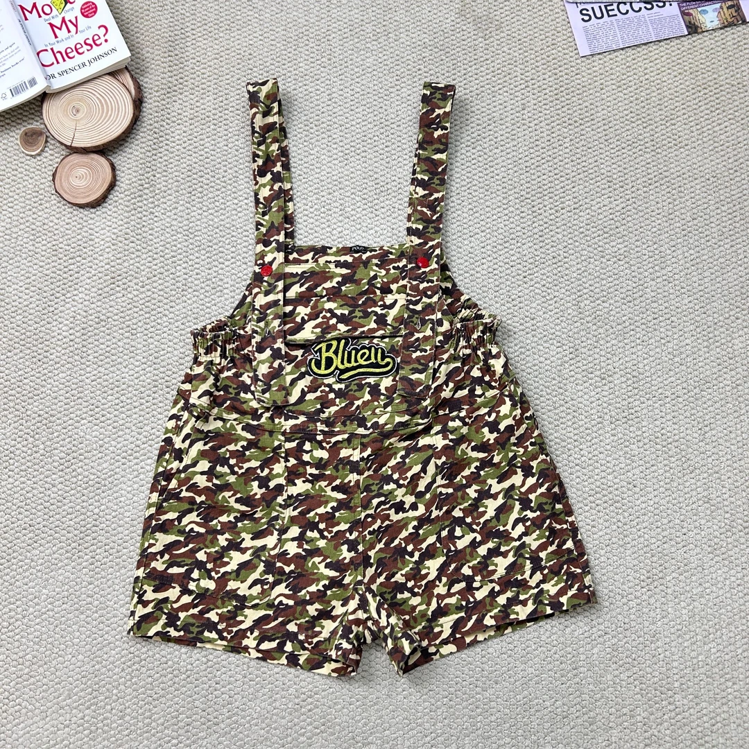 2025夏季新款宽松迷彩休闲背带短裤2528