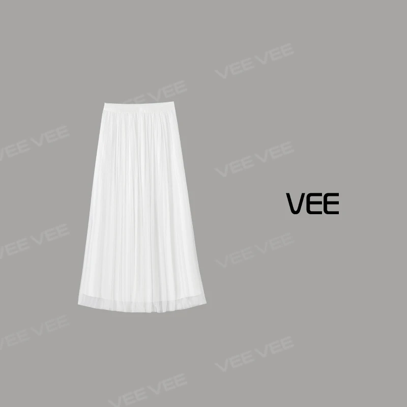 VEE【缪斯裙】【专属】25新款时尚法式赫本浪漫压褶氛围感减龄半裙