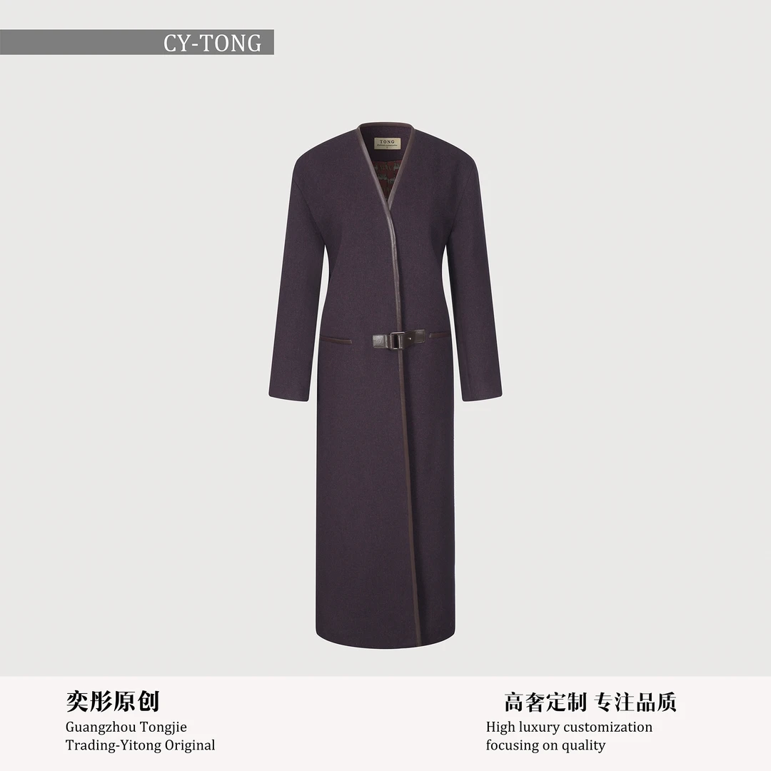 【彤姐原创】秋冬气质时尚休闲百搭长款高奢女士大衣外套W24D262
