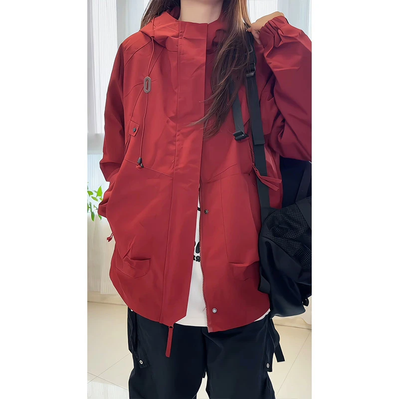冲锋衣外套男秋季美式高街潮牌春秋款防水防风户外高级感工装夹克