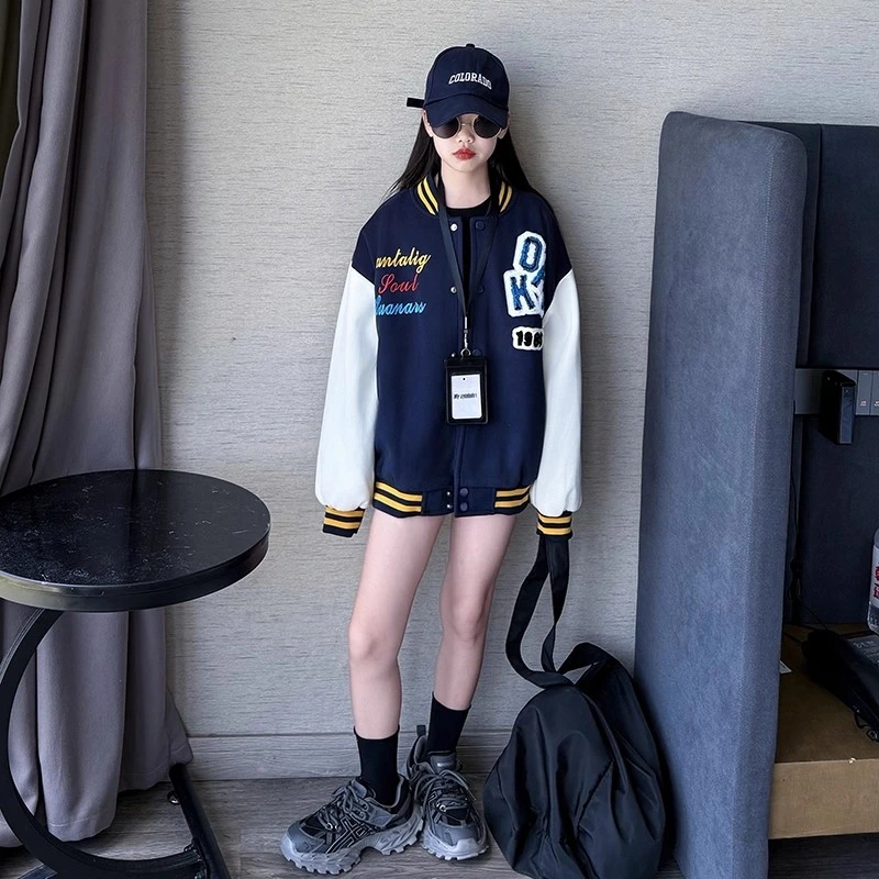 男女童棒球服外套2025新款春秋款洋气时髦夹克中大童春秋装上衣潮