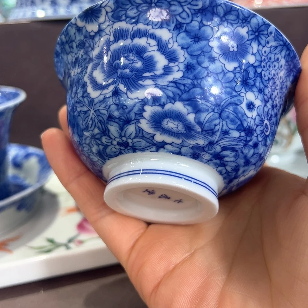 盖碗全场七景德镇景德镇景德镇窑烧