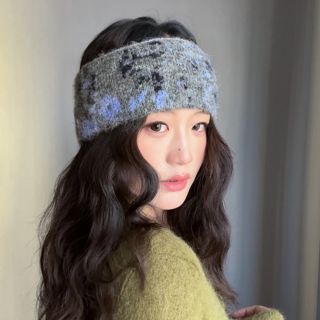 复古秋冬季羊毛混纺防寒保暖月子发带加宽高弹力头带护耳发饰发箍