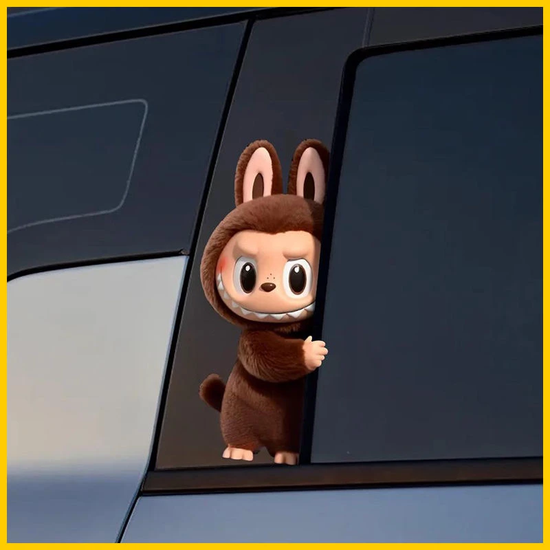 拉布布车贴汽车车身车窗玻璃装饰卡通可爱labubu摩托车电瓶车贴纸