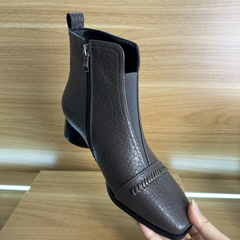 【纤芙森女鞋】5005舒适软底时尚百搭方头女靴